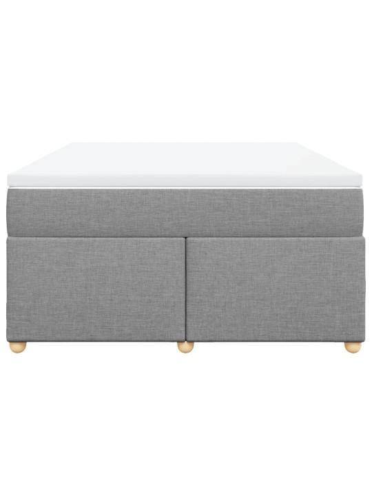 Box spring postel s matrací světle šedá 140 x 200 cm textil