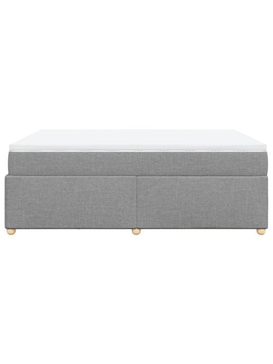 Box spring postel s matrací světle šedá 140 x 200 cm textil