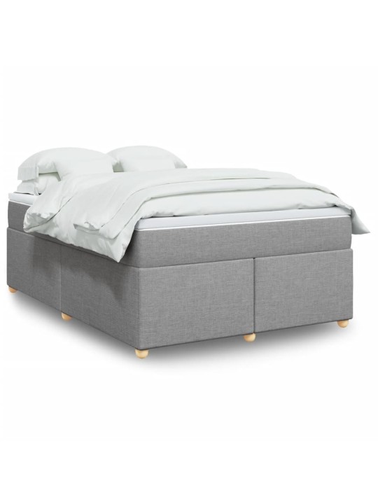Box spring postel s matrací světle šedá 140 x 200 cm textil