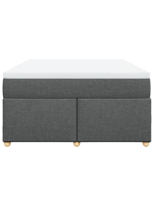 Box spring postel s matrací tmavě šedá 140x200 cm textil