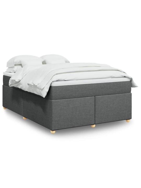 Box spring postel s matrací tmavě šedá 140x200 cm textil
