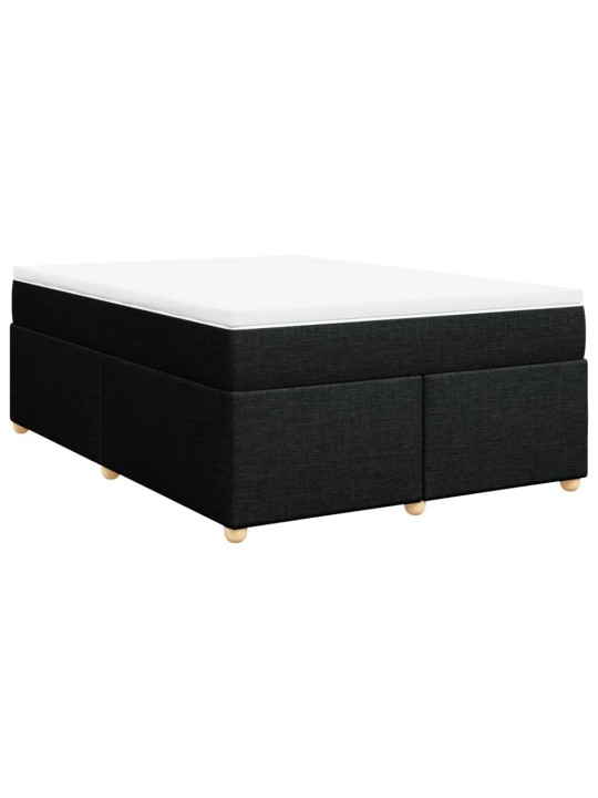 Box spring postel s matrací černá 140x200 cm textil