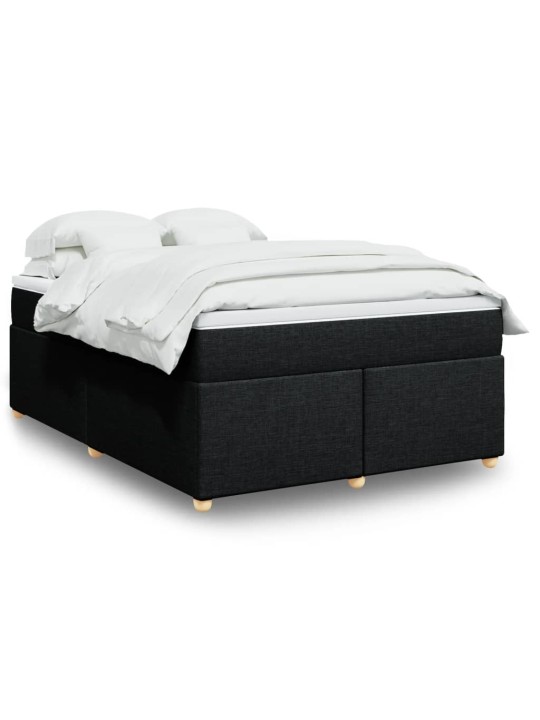 Box spring postel s matrací černá 140x200 cm textil