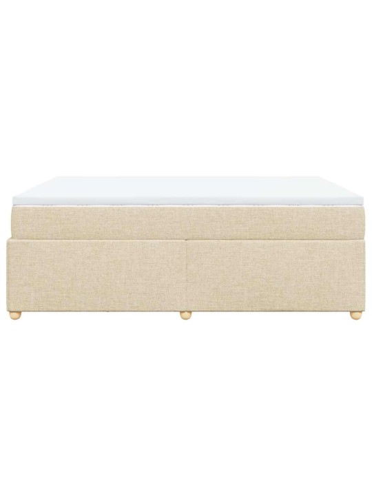 Box spring postel s matrací krémová 140x200 cm textil