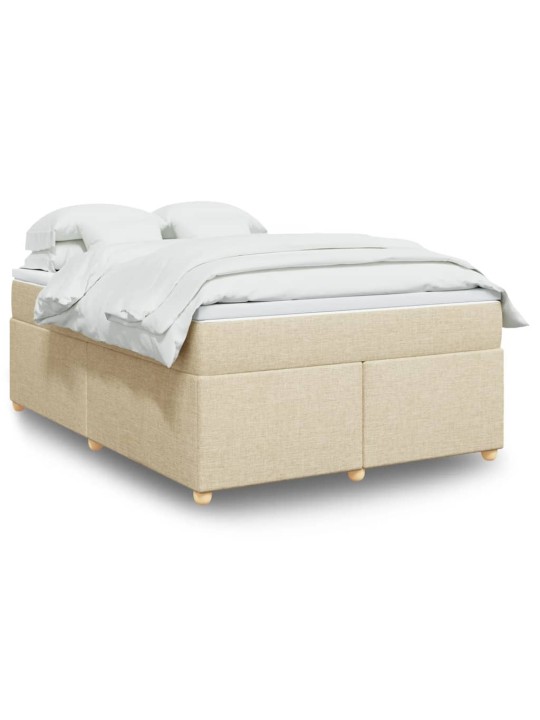 Box spring postel s matrací krémová 140x200 cm textil