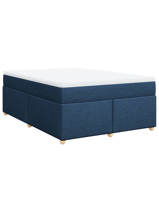 Box spring postel s matrací modrá 140x200 cm textil