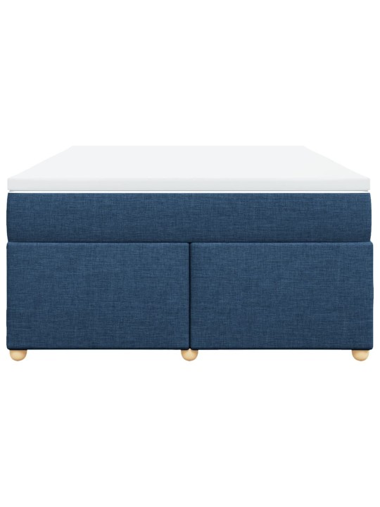 Box spring postel s matrací modrá 140x200 cm textil