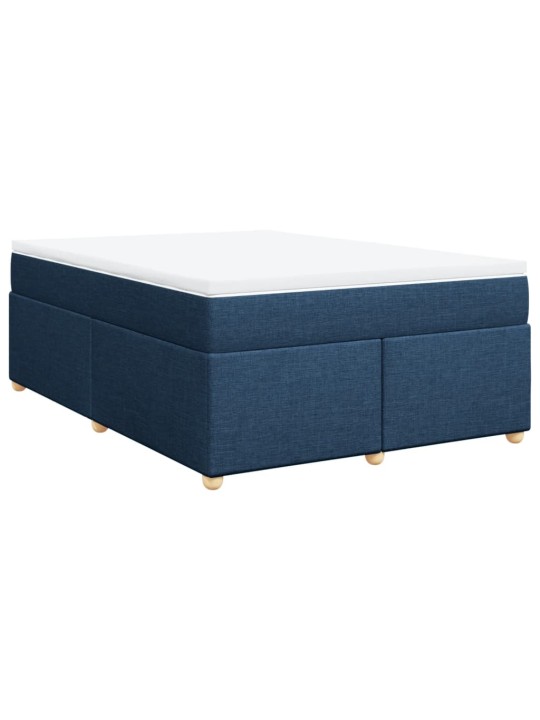 Box spring postel s matrací modrá 140x200 cm textil