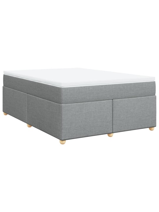 Box spring postel s matrací světle šedá 160 x 200 cm textil