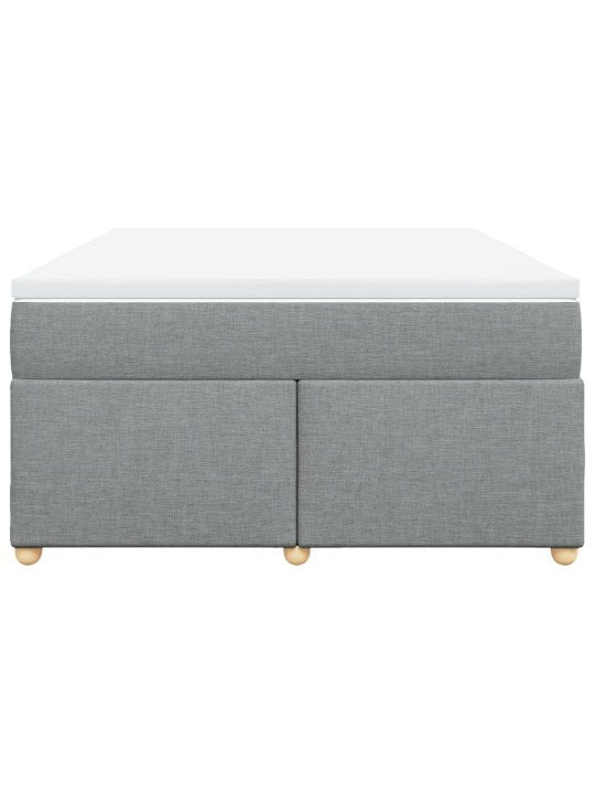 Box spring postel s matrací světle šedá 160 x 200 cm textil