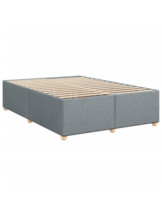 Box spring postel s matrací světle šedá 160 x 200 cm textil