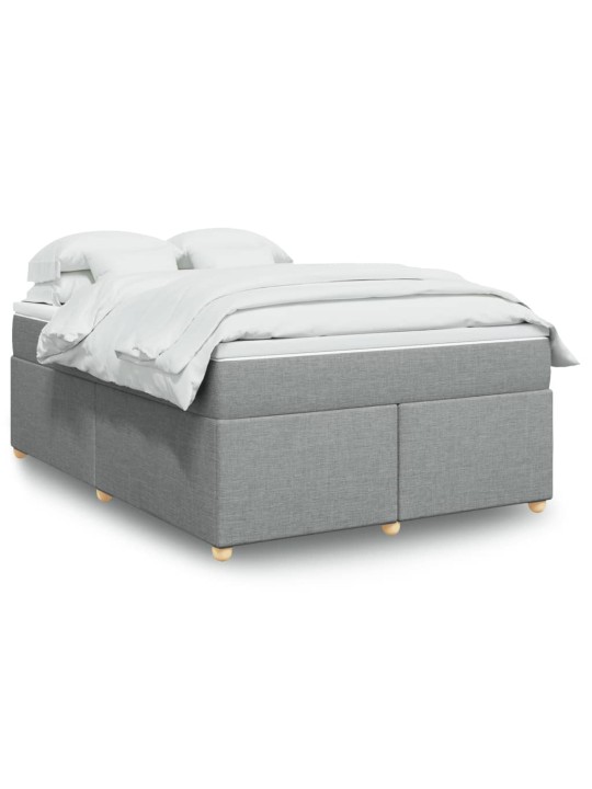 Box spring postel s matrací světle šedá 160 x 200 cm textil