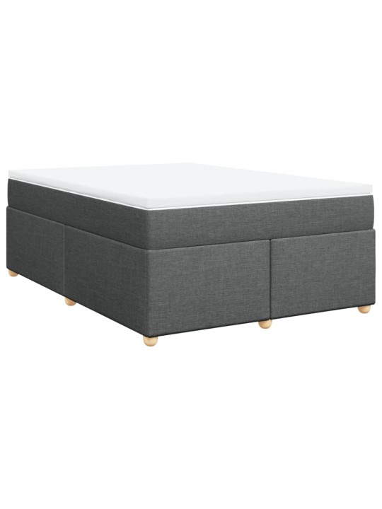 Box spring postel s matrací tmavě šedá 160x200 cm textil