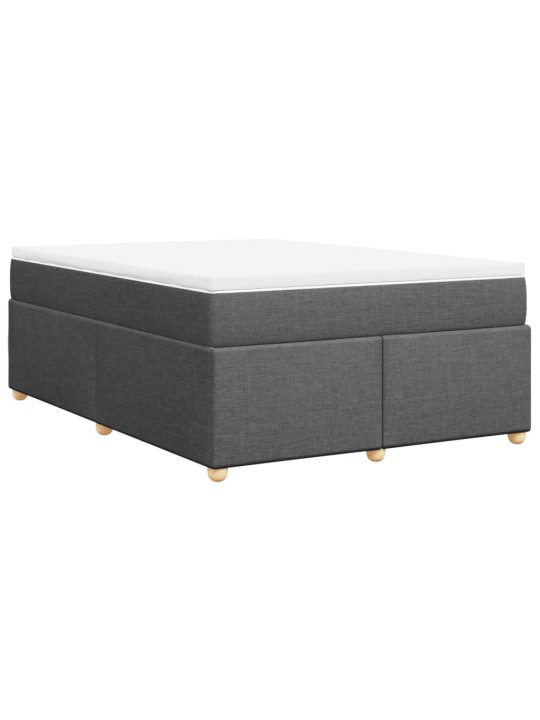 Box spring postel s matrací tmavě šedá 160x200 cm textil
