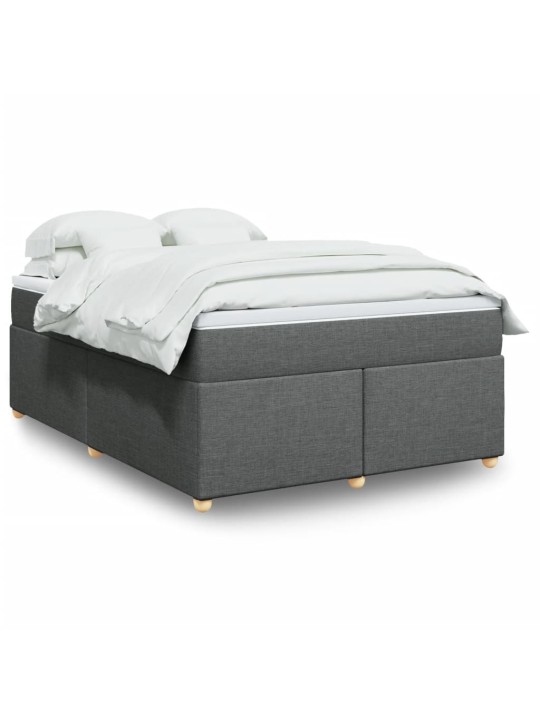 Box spring postel s matrací tmavě šedá 160x200 cm textil