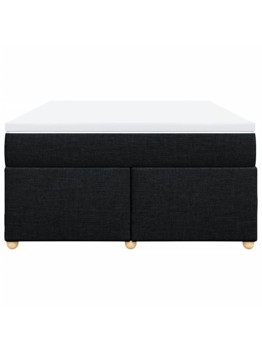 Box spring postel s matrací černá 160x200 cm textil