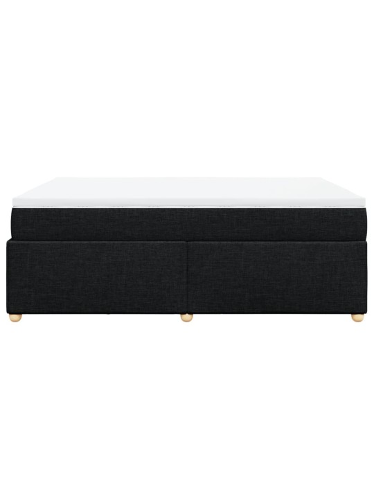 Box spring postel s matrací černá 160x200 cm textil