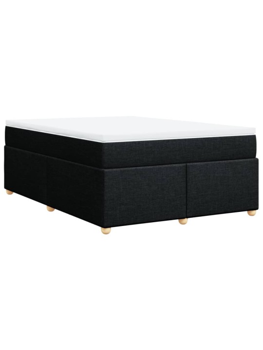 Box spring postel s matrací černá 160x200 cm textil