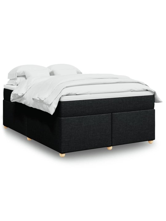 Box spring postel s matrací černá 160x200 cm textil