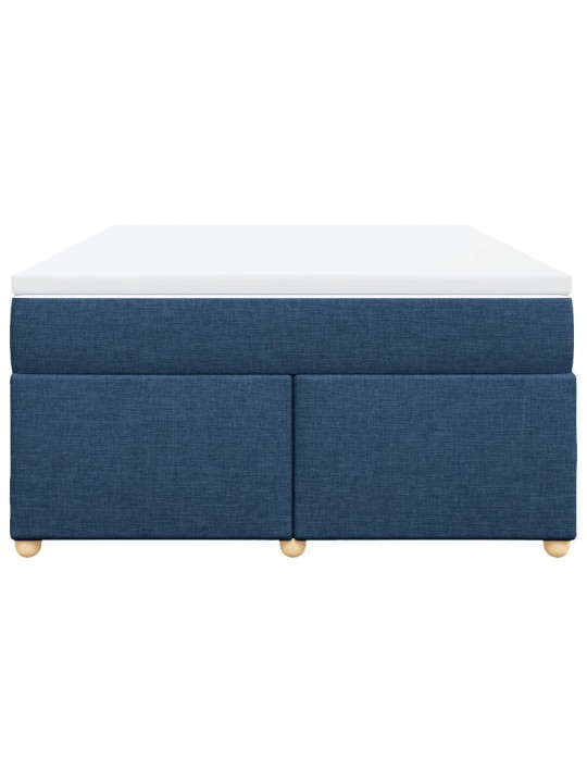 Box spring postel s matrací modrá 160x200 cm textil
