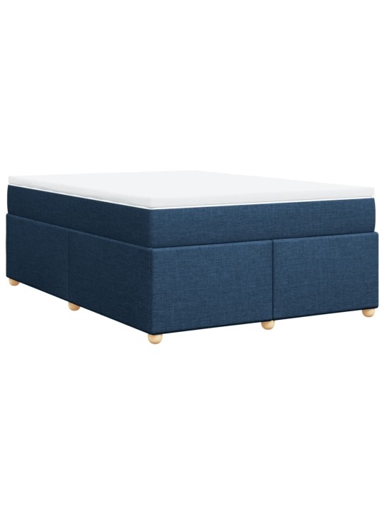 Box spring postel s matrací modrá 160x200 cm textil