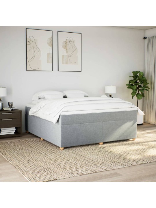 Box spring postel s matrací světle šedá 180 x 200 cm textil