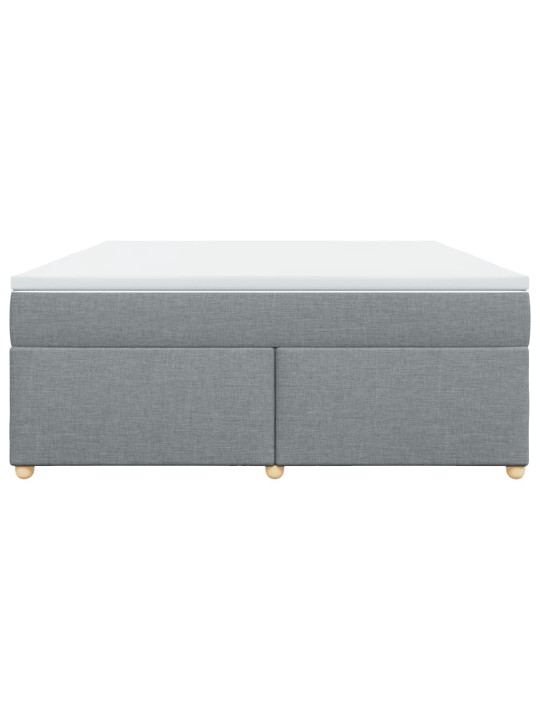Box spring postel s matrací světle šedá 180 x 200 cm textil
