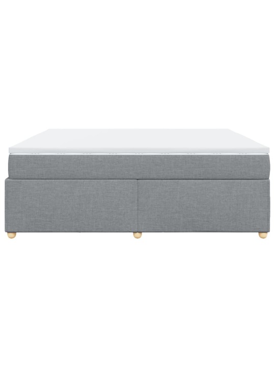Box spring postel s matrací světle šedá 180 x 200 cm textil