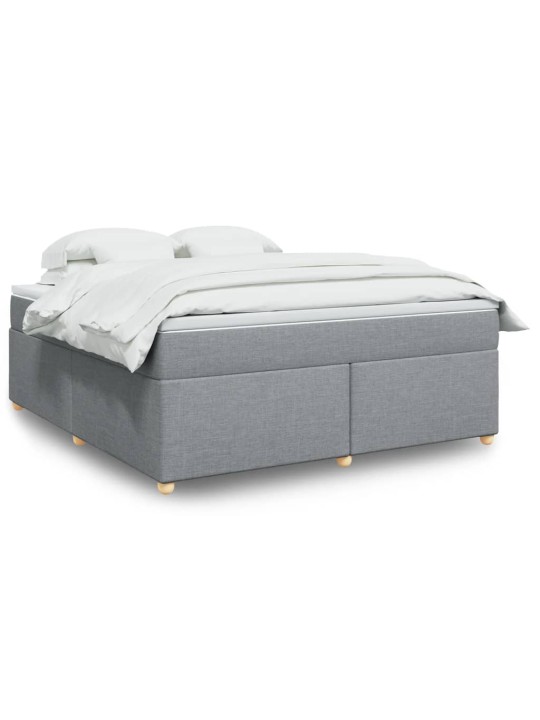 Box spring postel s matrací světle šedá 180 x 200 cm textil