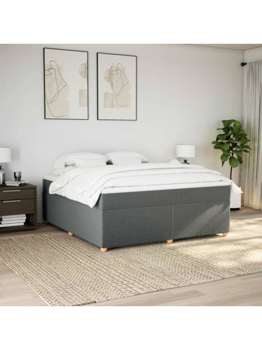 Box spring postel s matrací tmavě šedá 180x200 cm textil