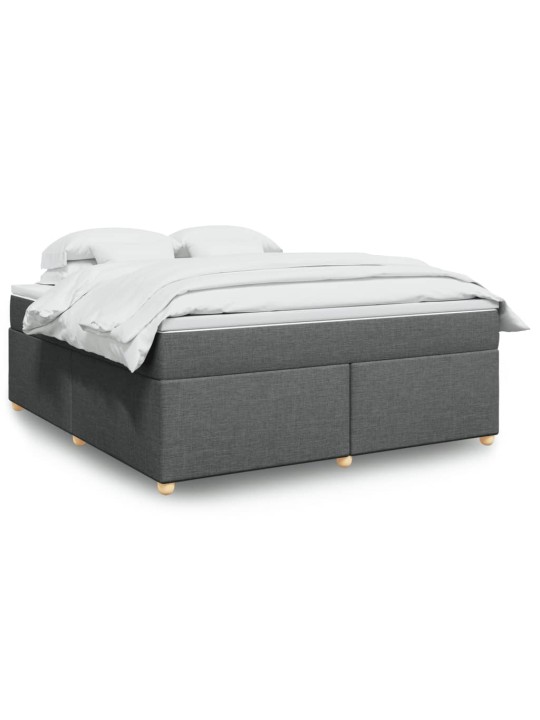 Box spring postel s matrací tmavě šedá 180x200 cm textil