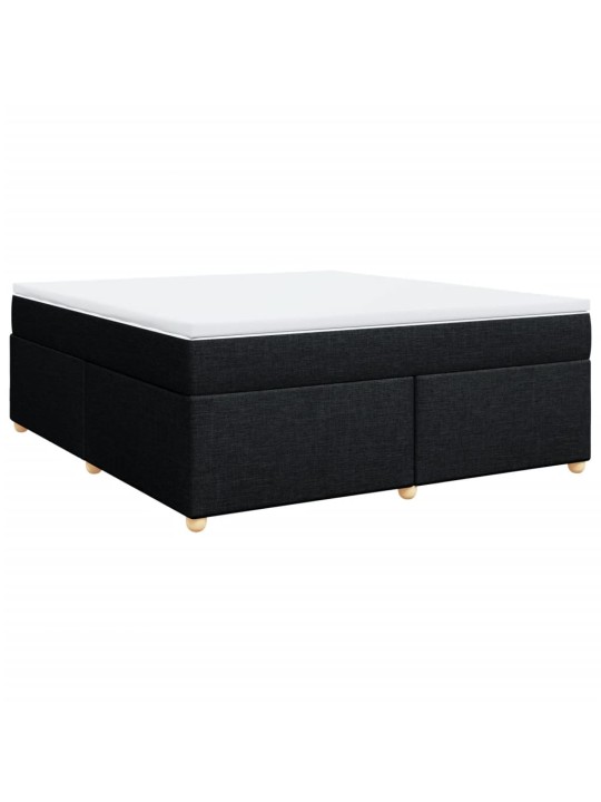 Box spring postel s matrací černá 180x200 cm textil