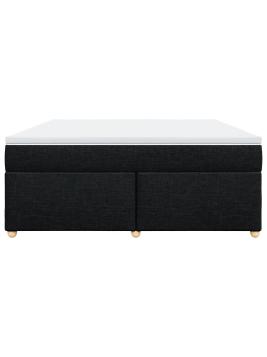 Box spring postel s matrací černá 180x200 cm textil