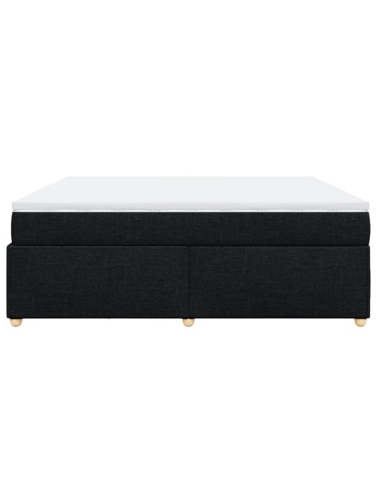Box spring postel s matrací černá 180x200 cm textil