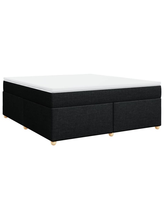 Box spring postel s matrací černá 180x200 cm textil