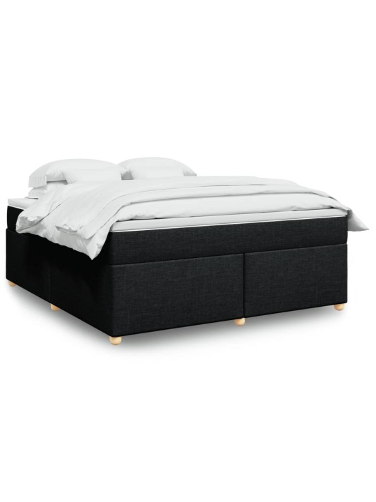 Box spring postel s matrací černá 180x200 cm textil