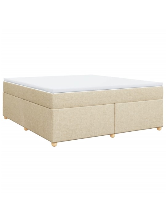Box spring postel s matrací krémová 180x200 cm textil