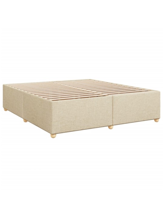 Box spring postel s matrací krémová 180x200 cm textil