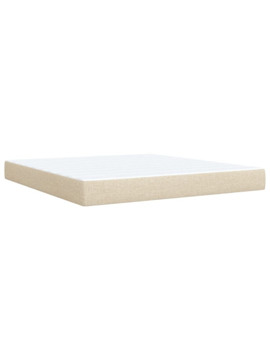 Box spring postel s matrací krémová 180x200 cm textil