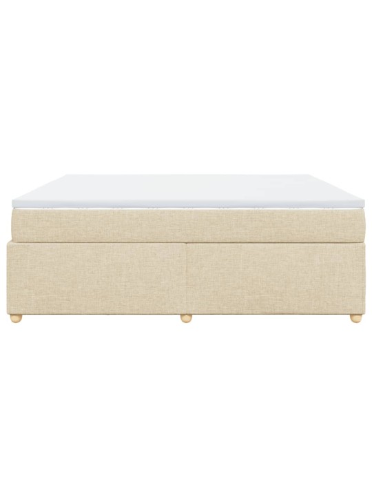 Box spring postel s matrací krémová 180x200 cm textil