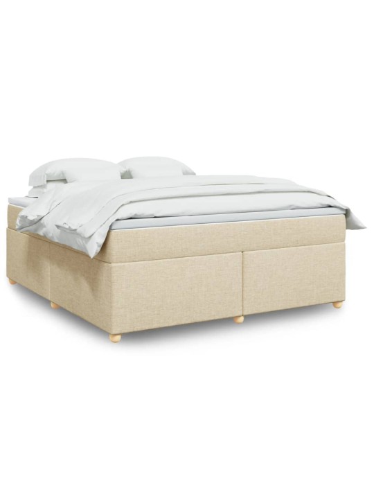 Box spring postel s matrací krémová 180x200 cm textil