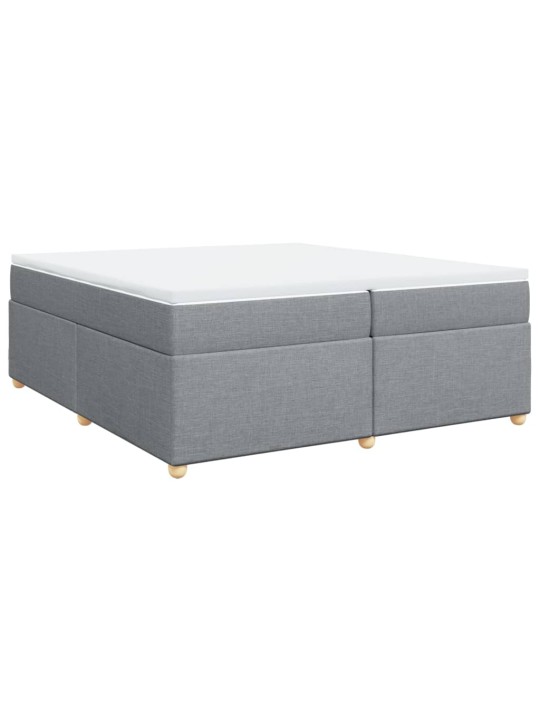 Box spring postel s matrací světle šedá 200 x 200 cm textil