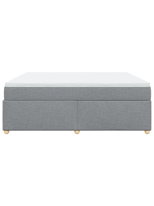 Box spring postel s matrací světle šedá 200 x 200 cm textil