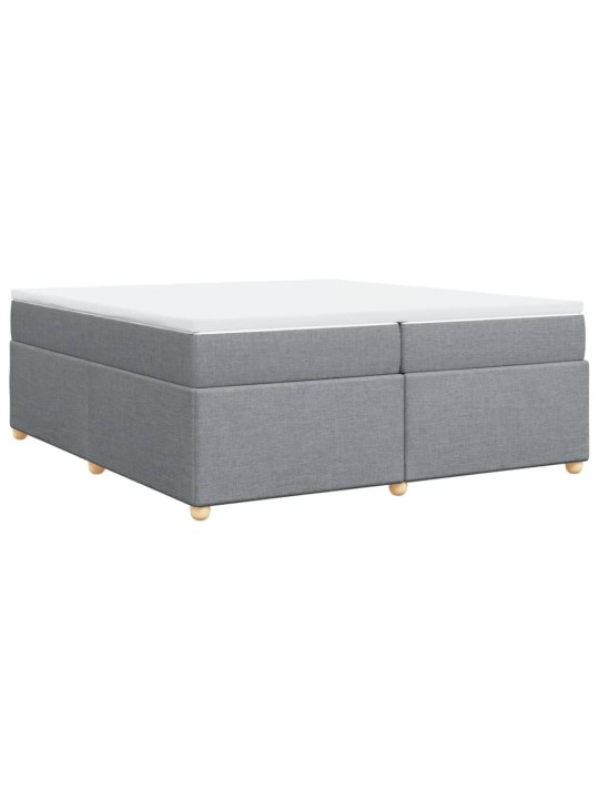 Box spring postel s matrací světle šedá 200 x 200 cm textil