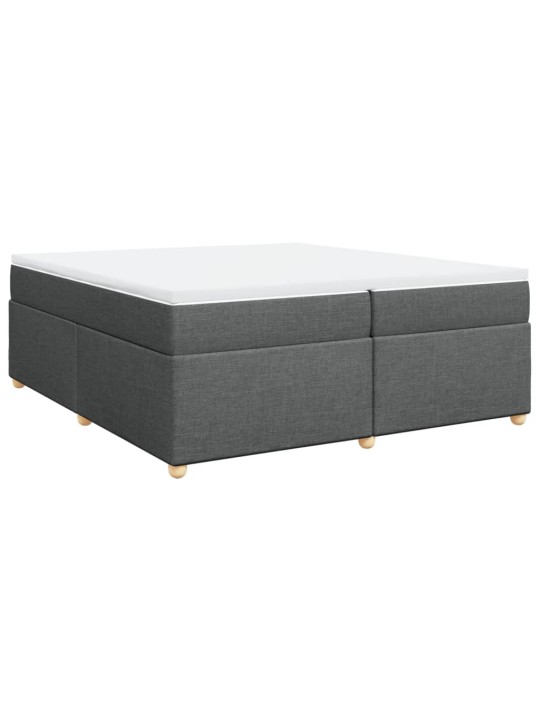 Box spring postel s matrací tmavě šedá 200x200 cm textil