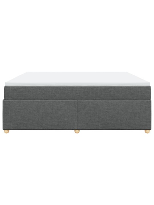 Box spring postel s matrací tmavě šedá 200x200 cm textil