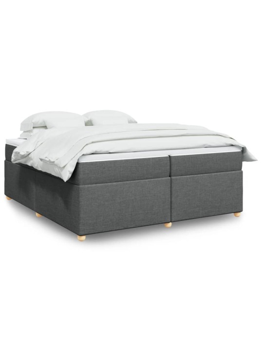 Box spring postel s matrací tmavě šedá 200x200 cm textil