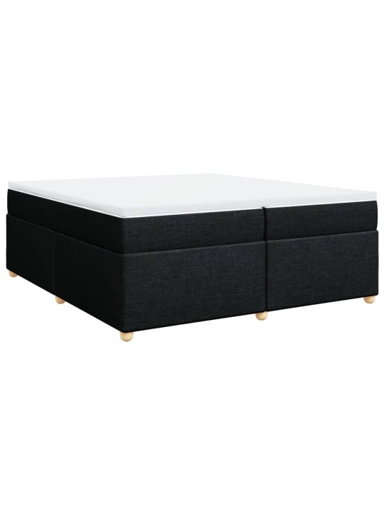 Box spring postel s matrací černá 200x200 cm textil