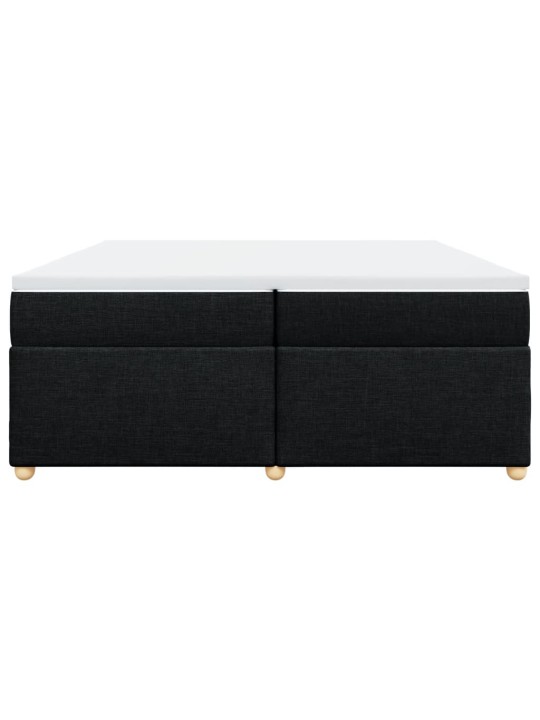 Box spring postel s matrací černá 200x200 cm textil