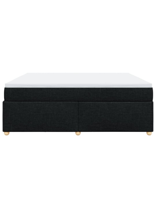 Box spring postel s matrací černá 200x200 cm textil